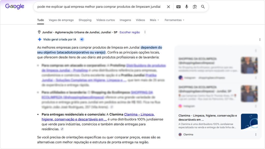 Cliente Clamina - Mencionado na IA